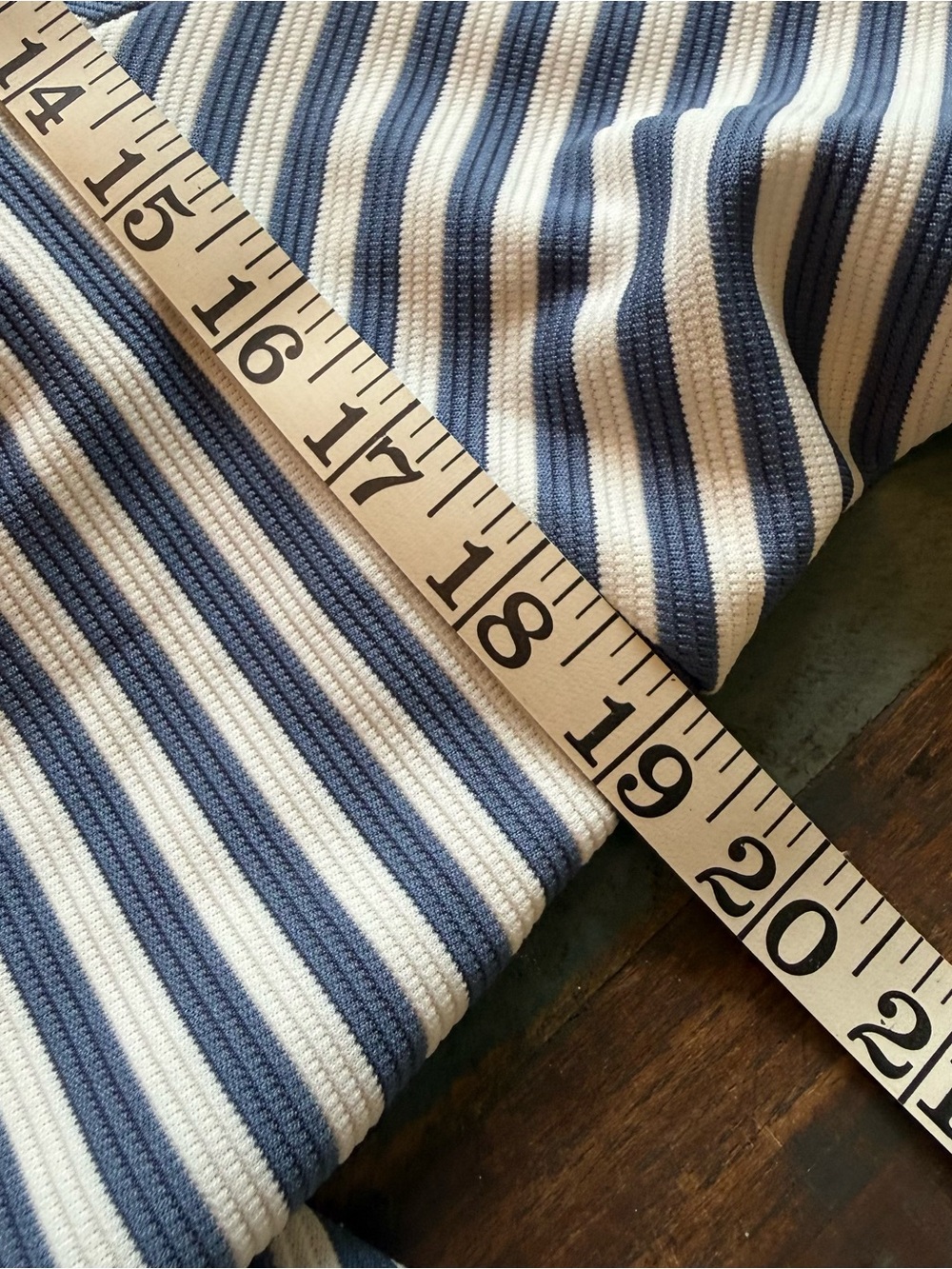 Monteau LA Mixed Stripe V-Neck A-Line Dress Women’s 2X Nautical Blue & White - Picture 6 of 7